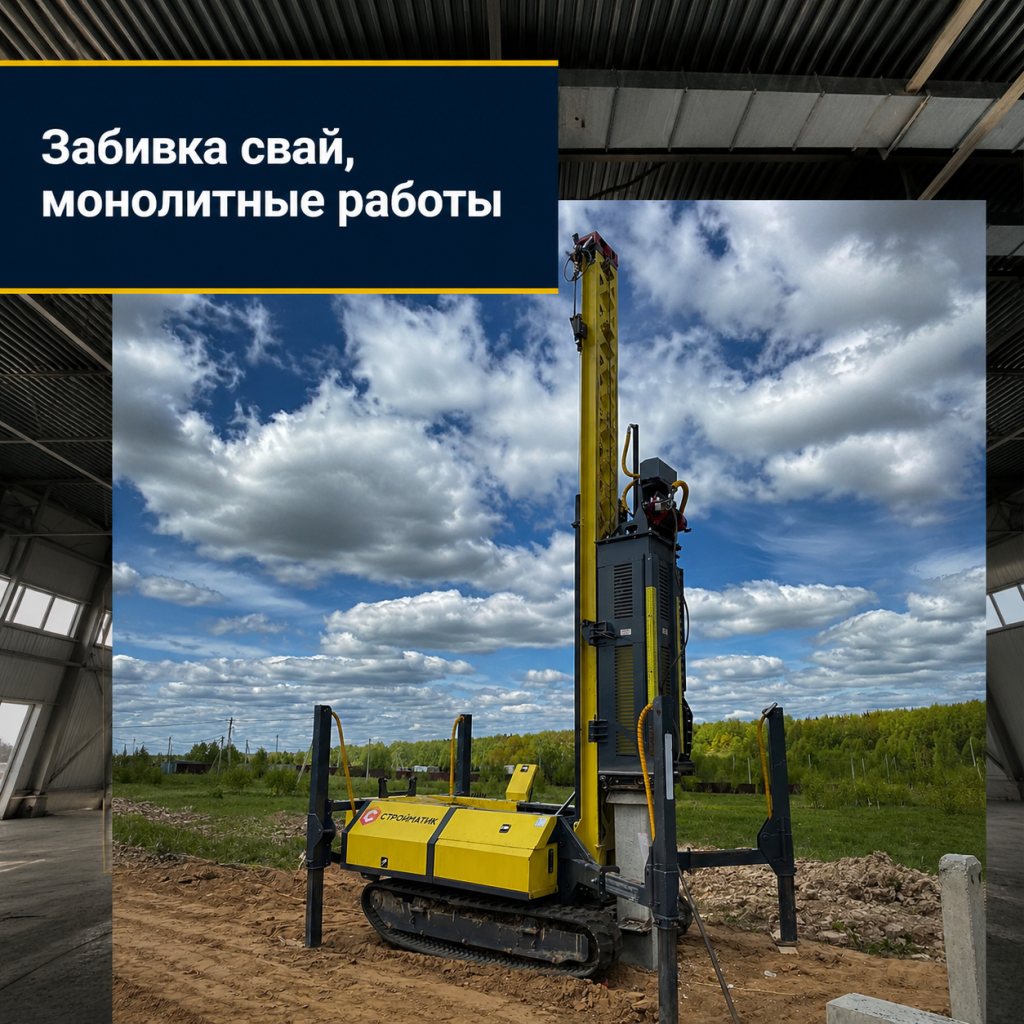 Забивка свай, монолитные работы Московская область